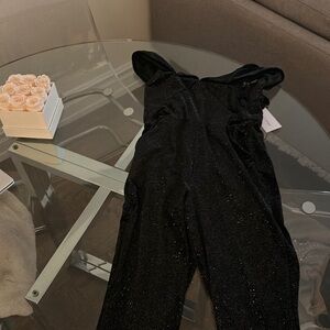 Lovers and Friends Black Velvet Jumpsuit with multi colored specks. Size XS